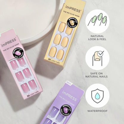 KISS_imPRESS_No_Glue_Mani_Press_On_Nails,_'Serendipity',_Pink,_Medium_Size,_Coffin_Shape,_Includes_30_Nails,_Prep_Pad,_Instructions_Sheet,_1_Manicure_Stick,_1_Mini_File