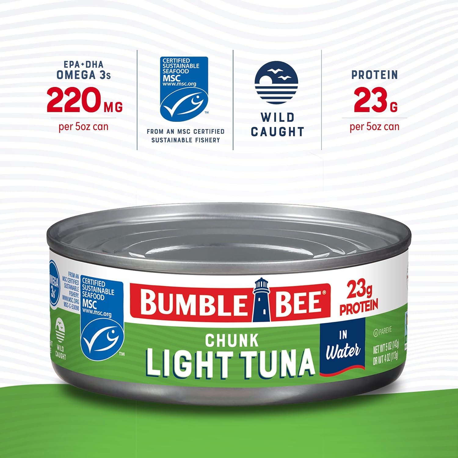Bumble_Bee_Chunk_Light_Tuna_In_Water,_5_oz_Cans_(Pack_of_10)_-_Wild_Caught_Skipjack_Tuna_-_23g_Protein_Per_Serving_-_MSC_Certified_Sustainable_Seafood,_Non-GMO,_Gluten_Free,_Kosher