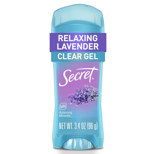 Secret_Fresh_Antiperspirant_Deodorant_for_Women,_72hr_Breathable_Sweat_&_Odor_Protection,_Instant_Freshness_&_Gentle,_PH_Balancing_Minerals,_Clear_Gel,_Relaxing_Lavender_Scent,_3.4_oz