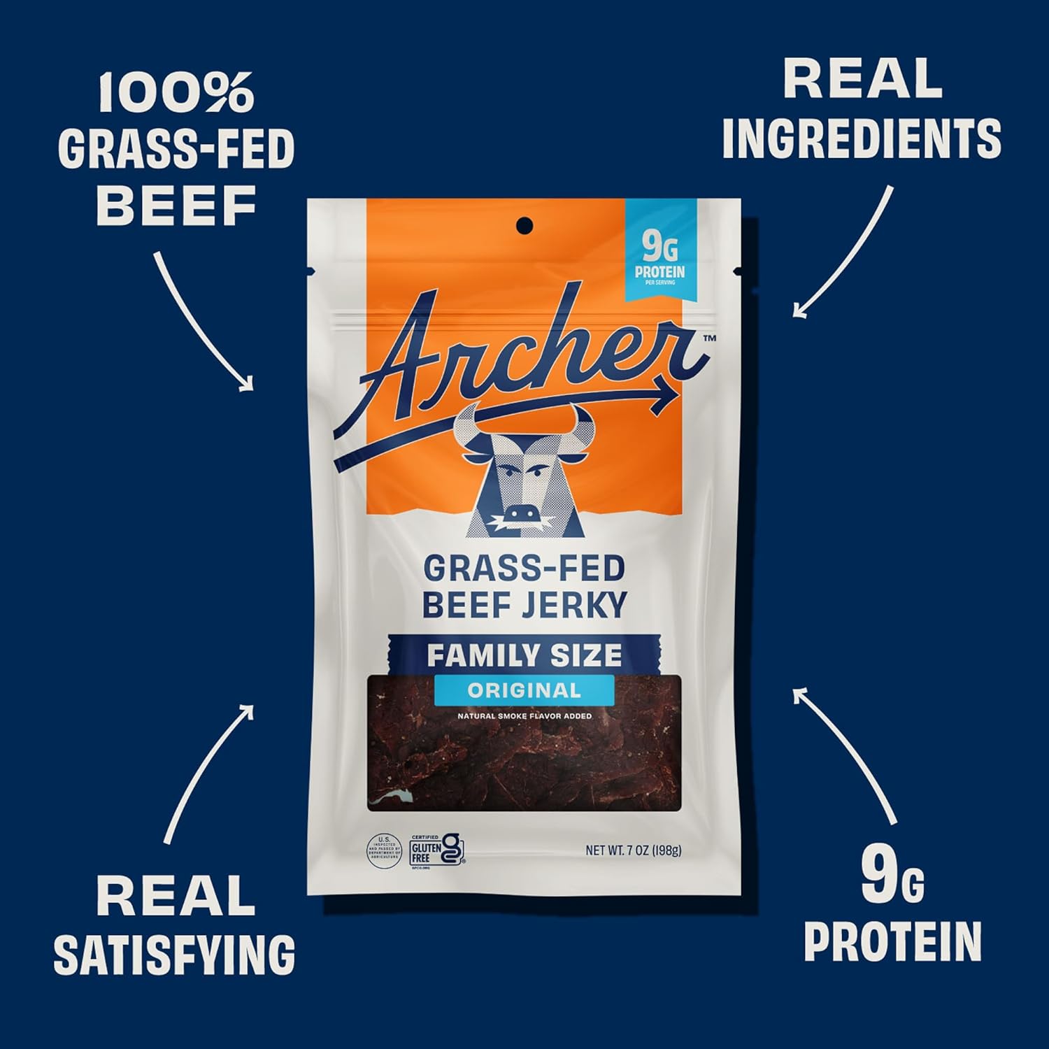 Country_Archer_Grass_Fed_Beef_Jerky_-_Beef_Snack_Bags_Bulk,_Individual_Packs,_Protein_Snack,_Gluten_Free,_No_Nitrates,_Natural_Ingredients_-_Original_Flavor,_7_oz_(Pack_of_1)