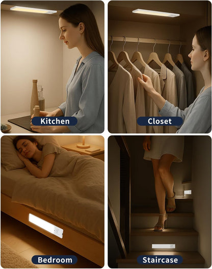 FBY_Under_Cabinet_Lighting,1800mAh_USB_Rechargeable_Closet_Light,_8-Inch_LED_Motion_Sensor_Indoor,_3-Level_Adjustable_Brightness_and_3_Color_Temperature_Options_(3Pack)