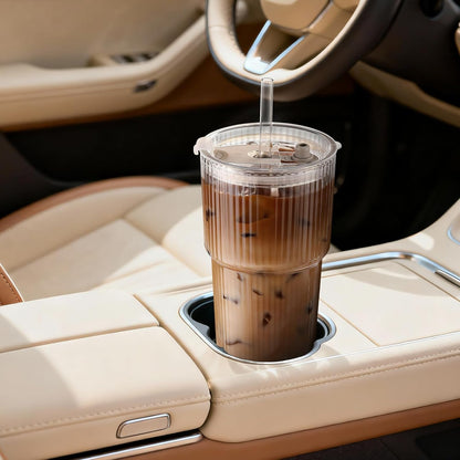 Iced_Coffee_Cups_with_Lids:_Coffee_Bar_Accessories_-_Ribbed_Glass_Tumbler_with_Straw_and_Lid_4Pcs_-_20oz_Leak_Proof_Tumbler_-_Reusable_Glass_Cups_and_Tumblers_with_Lid_and_Straws_for_To_Go_Iced_Coffee