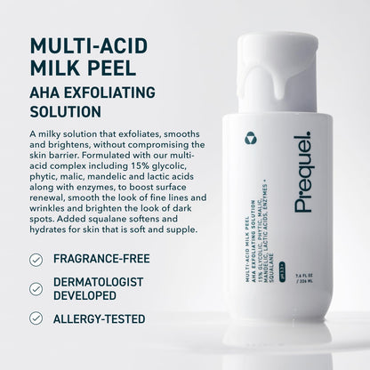 Prequel_Skin_Multi-Acid_Milk_Peel,_Professional_Exfoliating_Solution._15%_Glycolic_Acid_Face_Peel_with_Lactic_Acid_and_Enzymes._Hydrating_Chemical_Exfoliant._Clinical_Strength_Formula,_7.6oz_Bottle.