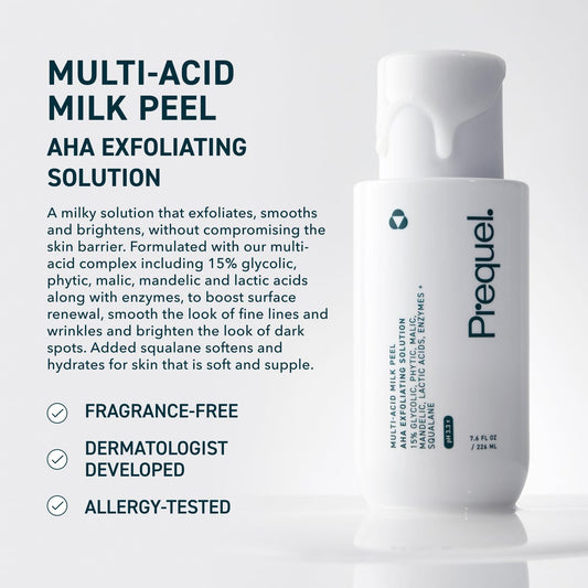Prequel_Skin_Multi-Acid_Milk_Peel,_Professional_Exfoliating_Solution._15%_Glycolic_Acid_Face_Peel_with_Lactic_Acid_and_Enzymes._Hydrating_Chemical_Exfoliant._Clinical_Strength_Formula,_7.6oz_Bottle.