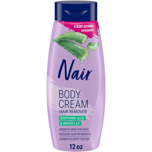 Nair_Body_Cream_Hair_Remover,_Soothing_Aloe_and_Water_Lily,_Dermatologist_Tested_Body_Hair_Removal_Cream,_with_Evolved_Ingredients,_12_Oz_-_Amazon_Exclusive_Size