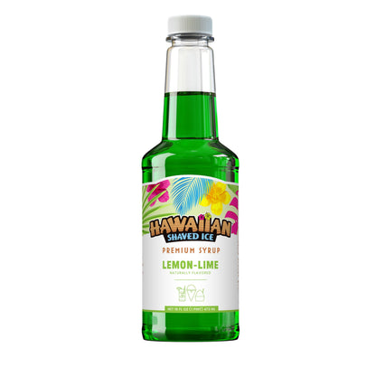 Hawaiian Shaved Ice Lemon-Lime Syrup - Nut Soy Dairy Free - Flavor Fluffy &amp;amp; Crunchy Snow Cones - Shelf Stable - Makes 8 Servings - 16 ounces