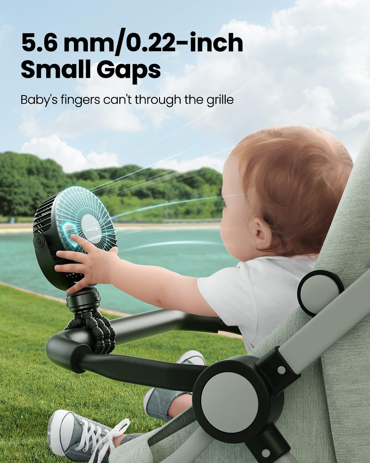 Gaiatop_Mini_Portable_Stroller_Fan,_Battery_Operated_Small_Clip_on,_Detachable_3_Speed_Rechargeable,_360°_Rotate_Flexible_Tripod_Better_Cooling_for_Car_Seat_Crib_Treadmill_Travel_Black