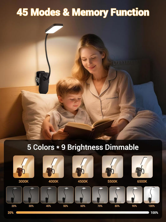 Clip_on_Light,9_Brightness+5_Color_Rechargeable_Desk_Lamp,4000mAh_Battery_Operated_Lights,450_Lumen_48_LED_Desk_Lamp_with_Clamp_Light,Cordless_Reading_Lamps_for_Bed/Headboard/Bedside_Table