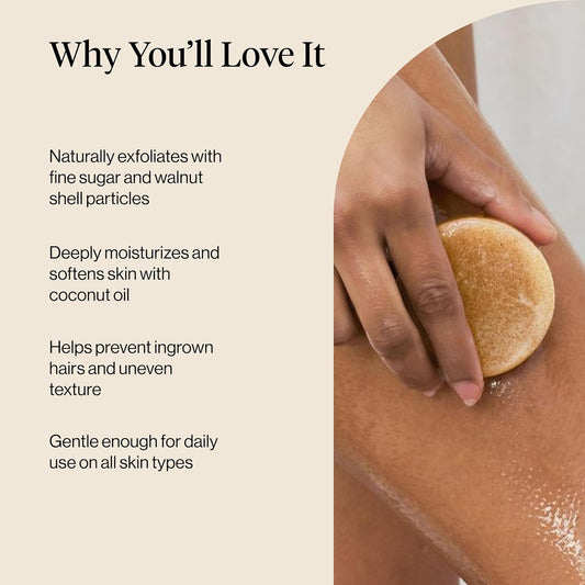 Kitsch_Exfoliating_Sugar_Body_Scrub_Bar_Soap_–_Polishing_Soap_Bar_with_Granules,_Walnut_Shell_&_Coconut_Oil_–_Hydrating_Exfoliating_Body_Scrub_for_Smooth,_Glowing_Skin_Care_–_Made_in_the_USA_-_4_oz