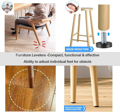12_Pcs_1/4"_Thread_Leveling_Feet,_Adjustable_Furniture_Feet_Threaded_Screw_in_for_Table_Leveling_Feet_Screw,_for_Table,_Cabinets,_Chairs,_Stool_Legs