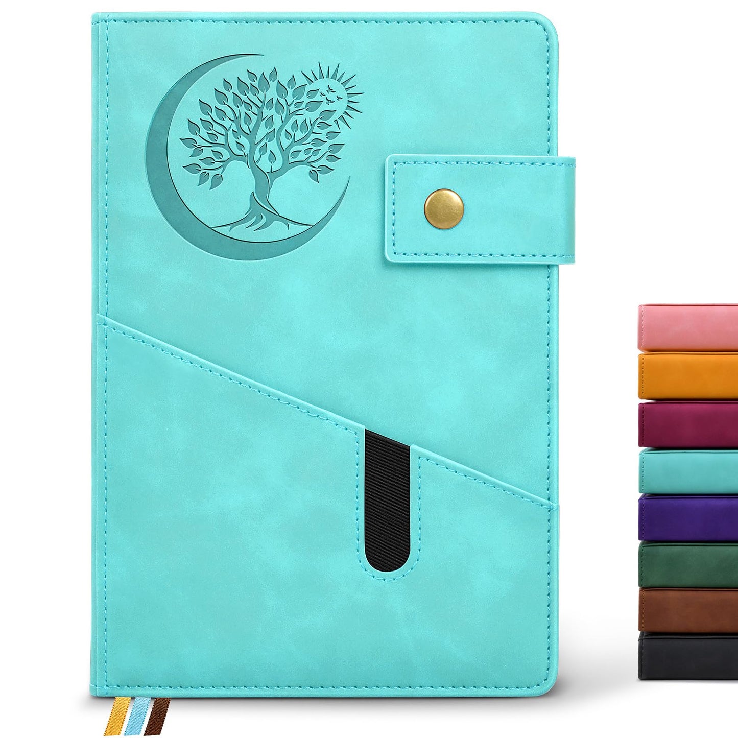 PAIBAS Blank Journal Notebook, A5 Hardcover Leather Sketchbook with 200 Pages Thick Blank Paper for Men Women, Unlined Drawing &amp;amp; Writing Journal, 5.9&amp;#34; x 8.4&amp;#34; Plain Notebook (blue)