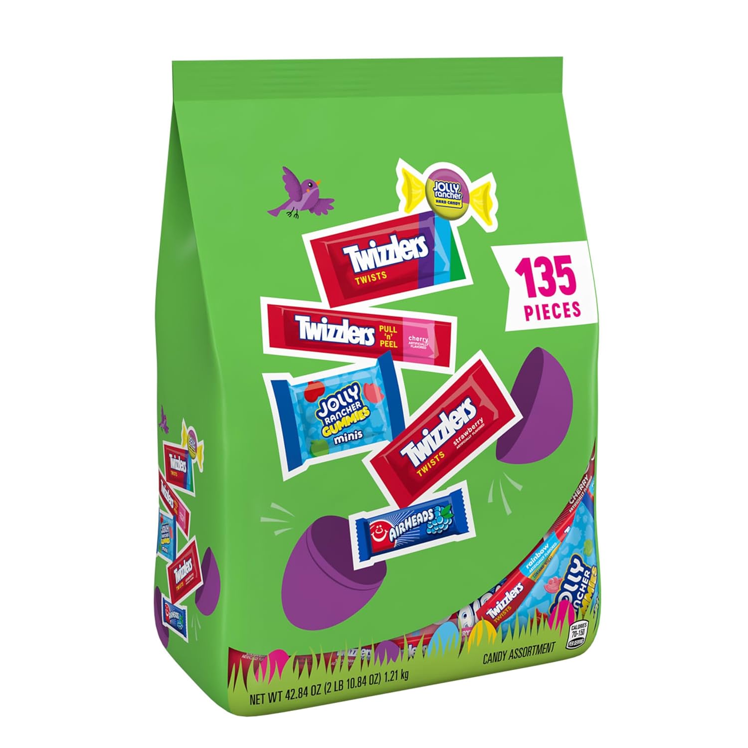 JOLLY_RANCHER,_TWIZZLERS,_and_AIRHEADS_Assorted_Fruit_Flavored,_Easter_Candy_Bulk_Bag,_42.84_oz_(135_Pieces)