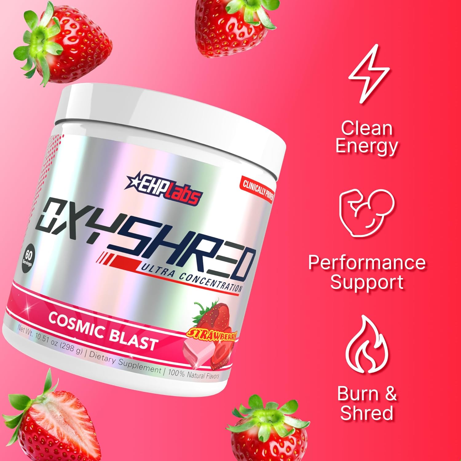 EHP_Labs_OxyShred_Pre_Workout_Powder_-_Preworkout_Powder_with_L_Glutamine_&_Acetyl_L_Carnitine,_Energy_Boost_Drink_-_Cosmic_Blast,_60_Servings