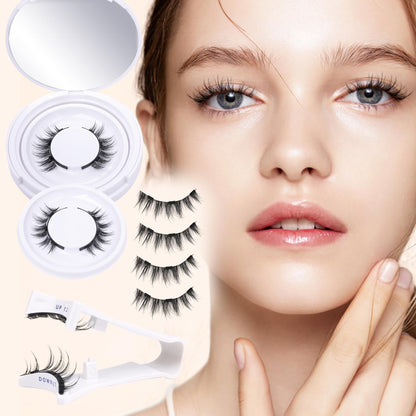 ALICE Reusable Magnetic Eyelashes Without Eyeliner, No Glue Needed Lashes Kit Natural Look 2 Pairs, With Magnets and Lash Applicator Easy to Wear and Remove