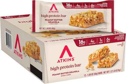 Atkins_Peanut_Butter_Granola_High_Protein_Bar,_High_Fiber_Snack_,_16g_Protein,_1g_Sugar,_4g_Net_Carb,_Protein_Snack,_12_Count