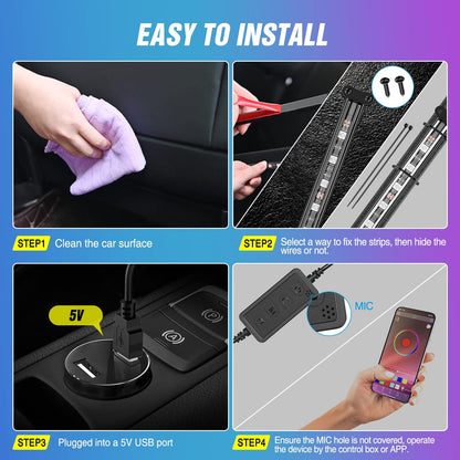 Nilight_72_LED_USB_Interior_Strip_Lights_Dream_Color_RGB-IC_12V_DC_with_App_RF_Remote_Control_Multicolor_Footwell_Under_Dash_Chasing_Inside_Light_Kits_2_Lines_Music_Sync_Mode_for_Cars_Truck_ATV_UTV