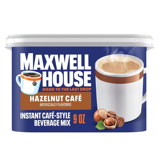 Maxwell_House_Instant_Cafe-Style_Beverage_Mix,_Easy_to_Prepare,_1_Canister,_for_Quick_Morning_Coffee_or_Afternoon_Treat,_Hazelnut_Cafe,_Kosher_Dairy,_9_oz