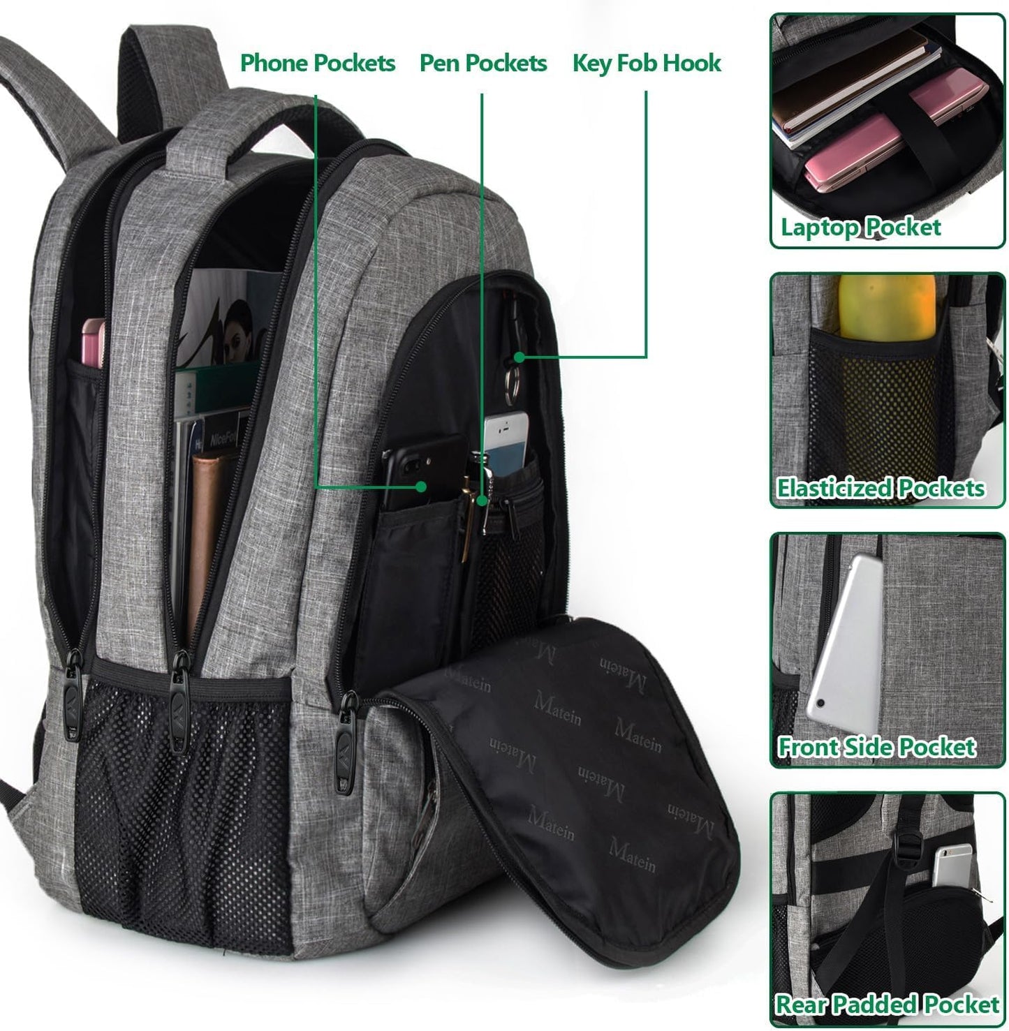 MATEIN_Travel_Laptop_Backpack,_Business_Anti_Theft_Slim_Sturdy_Laptops_Backpack_Personal_Item_Bag,_Water_Resistant_College_School_Computer_Bag_Gift_for_Men_&_Women_Fits_15.6_Inch_Notebook,_Grey