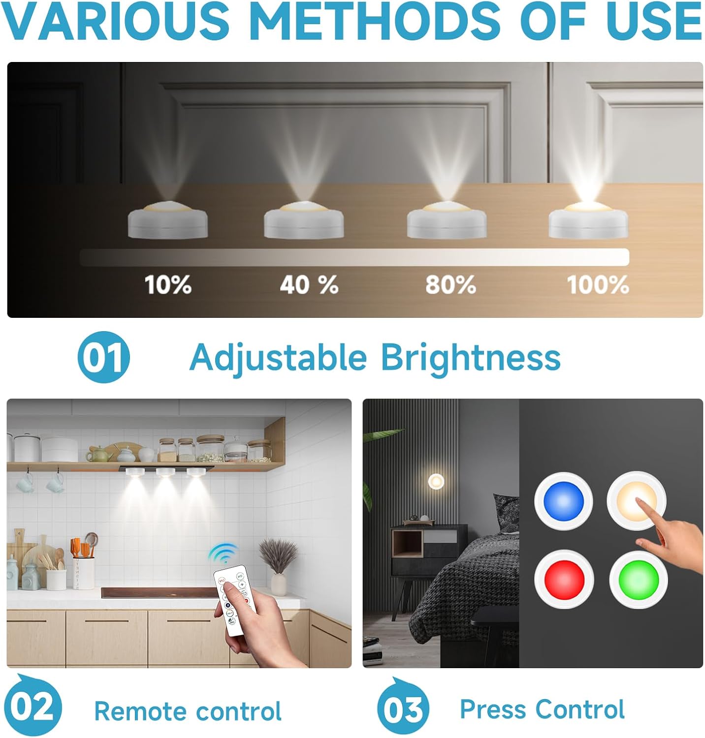 LED_Puck_Lights_with_Remote_Control,_Wireless_Under_Cabinet_Lighting,Color_Changing_Lights_with_Dimmer_and_Timer,_AAA_Battery_Operated_Powered_Push_Night_Lights_(3_Pack_White)