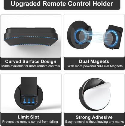 Magnetic_Remote_Control_Holder_Wall_Mount,_4_Pack_TV_Remote_Control_Holder_for_Fan/Air_Conditioner,_Self-Adhesive_Bedside_Caddy_for_TV_Backside/Bedroom/Office/RV_Home_Organizer_Storage(Black)