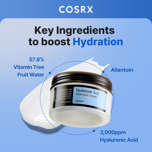 COSRX_Hyaluronic_Acid_Moisturizing_Cream,_Long-lasting_Hydration,_Rich_Moisturizer_for_Sensitive_Skin_3.52_oz_/_100g,_Korean_Skin_Care,_Animal_Testing_Free,_Parabens_Free