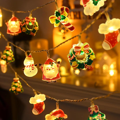 LOLStar_Christmas_Fairy_String_Lights,_20_LED_Xmas_Warm_White_Lights_Hanging_Decors_with_Santa_Claus_Wreath_Tree_Snowman_Candy_Cane_Hat_Stockings_Battery_Operated_Indoor_Window_Lights_for_Party_Home