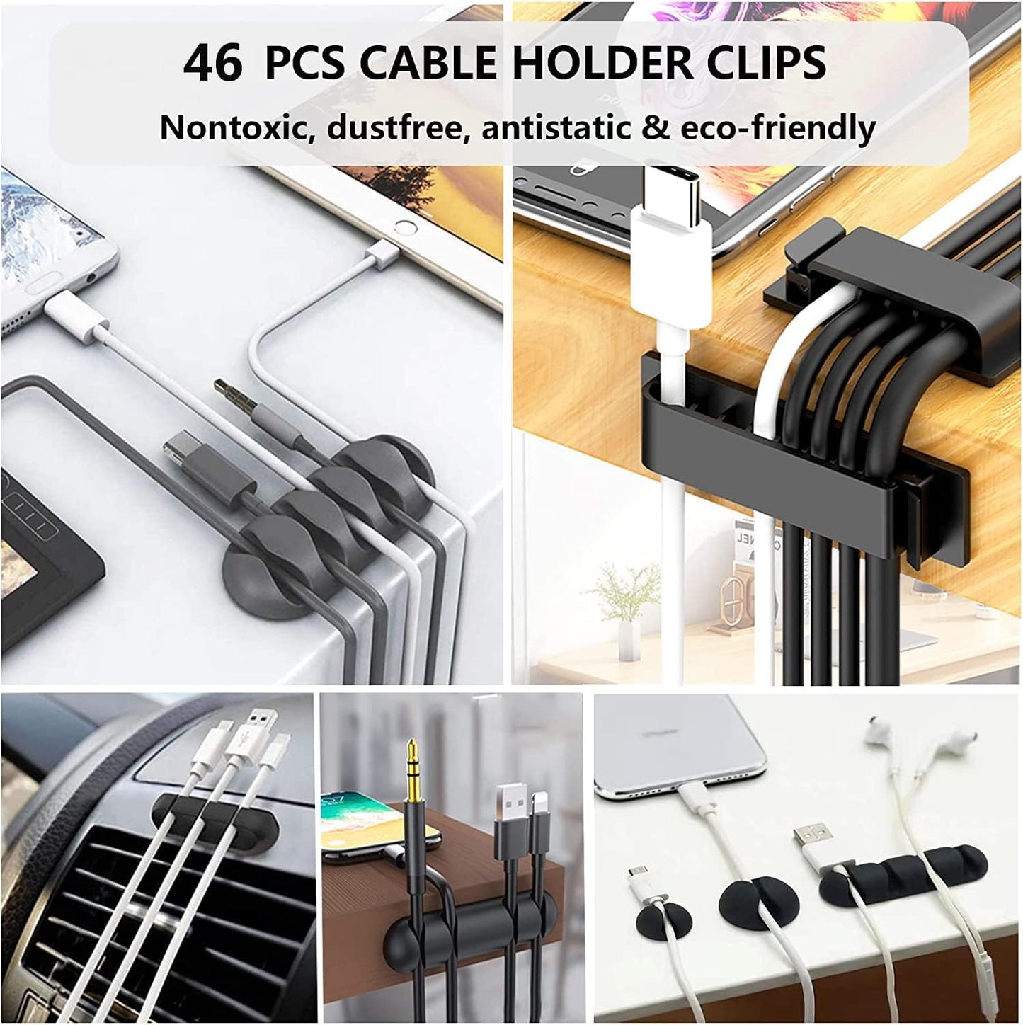 N_NOROCME_192_PCS_Cable_Management_Kit_4_Wire_Organizer_Sleeve,11_Cable_Holder,35Cord_Clips_10+2_Roll_Cable_Organizer_Straps_and_100_Fastening_Cable_Ties_for_Computer_TV_Under_Desk,_black,clear