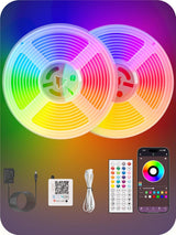 Neon Rope Lights 20ft/32.8Ft/50ft RGB LED Strip Lights - App & Remote Control, Music Sync, IP67 Waterproof, Flexible Cuttable Neon Lights for Bedroom, Gaming, Party, Outdoor Decor, Multiple Modes