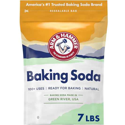 ARM_&_HAMMER_Baking_Soda,_Multi-Purpose_100%_Pure_Sodium_Bicarbonate_Powder_for_Cooking,_Baking,_Cleaning,_Laundry,_Deodorizing,_DIY_&_More,_7_Lbs