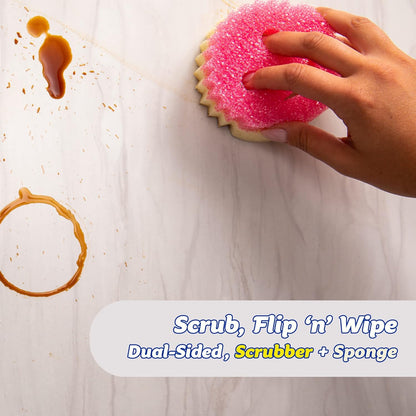 Scrub_Daddy_Dual_Sided_Texture_Changing_Sponge/Scrubber_-_Super_Absorbent_Sponge_Side_-_Scrub_Mommy_(Pink)_-_1_Count