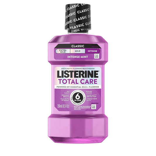 Listerine_Total_Care_Intense_Anticavity_Fluoride_Mouthwash,_6_Benefits_in_1_Oral_Rinse_Helps_Kill_99%_of_Bad_Breath_Germs,_Prevents_Cavities,_Provides_360_Clean*,_ADA-Accepted,_Intense_Mint,_250_mL