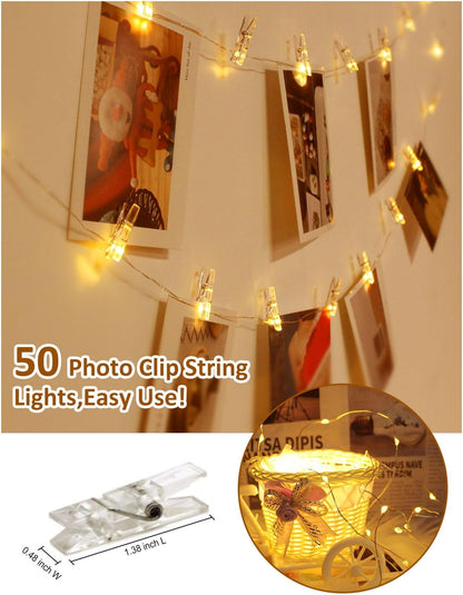 Photo_Clip_String_Lights_with_Remote,_33FT_100_LED_Battery_Operated_String_Lights,_Waterproof_Copper_Wire_Starry_Lights_with_50_Clear_Clips,_Powered_Fairy_Lights_for_Teen_Girl_Gifts_Bedroom_8_Modes