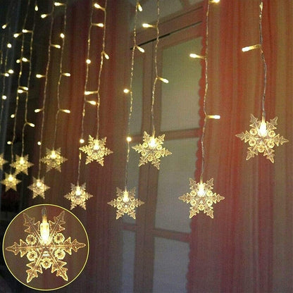 String_Lights_LED_Curtain_Light,_96_LED_Fairy_Hanging_String_Lights_Waterproof_Christmas_Snowflake_Lights_with_Wireless_Control_for_Outside_Indoor_Bedroom_Party_Fence_Patio_-_Warm_White