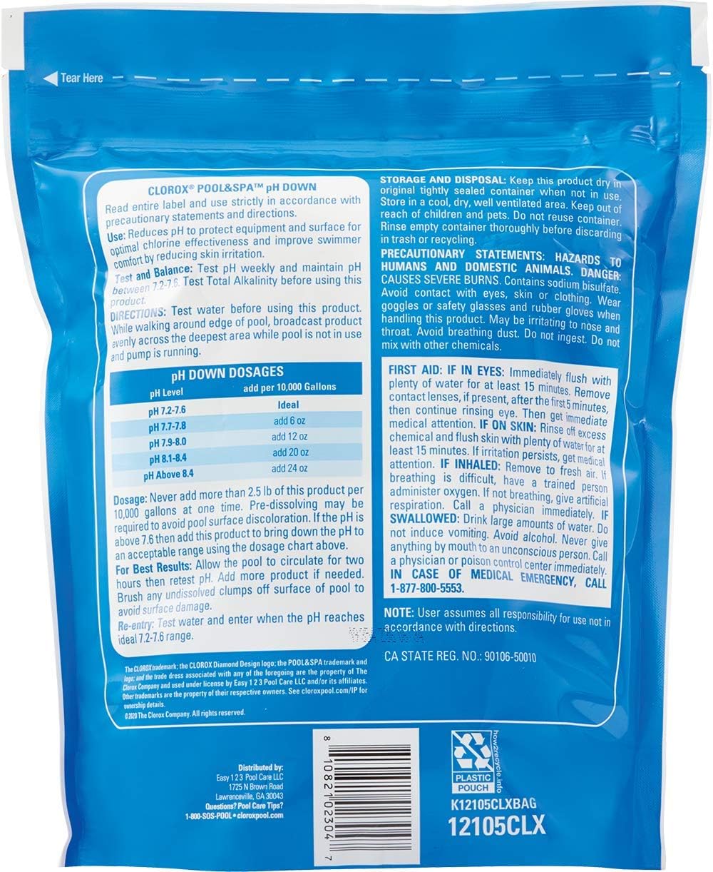 Clorox®_Pool&Spa™_Swimming_Pool_pH_Down,_Lowers_pH,_Protects_Against_Eye_and_Skin_Irritation,_5LB_(Pack_of_1)