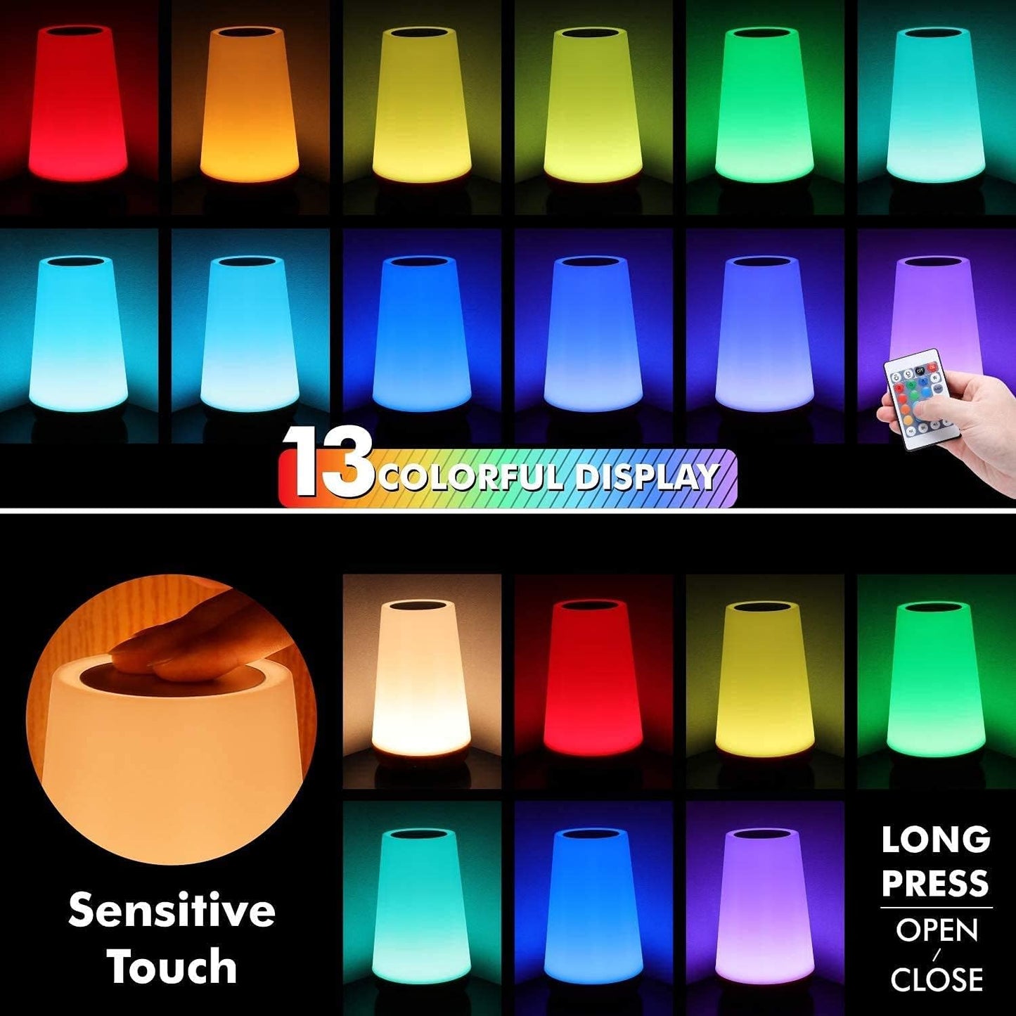 THAUSDAS_Night_Light,_Dimmable_Touch_Lamp_for_Bedroom,_Portable_Table_Bedside_Lamp,_5_Brightness_13_RGB_Colors,_Night_Lights_for_Baby_Nursery_Bathroom