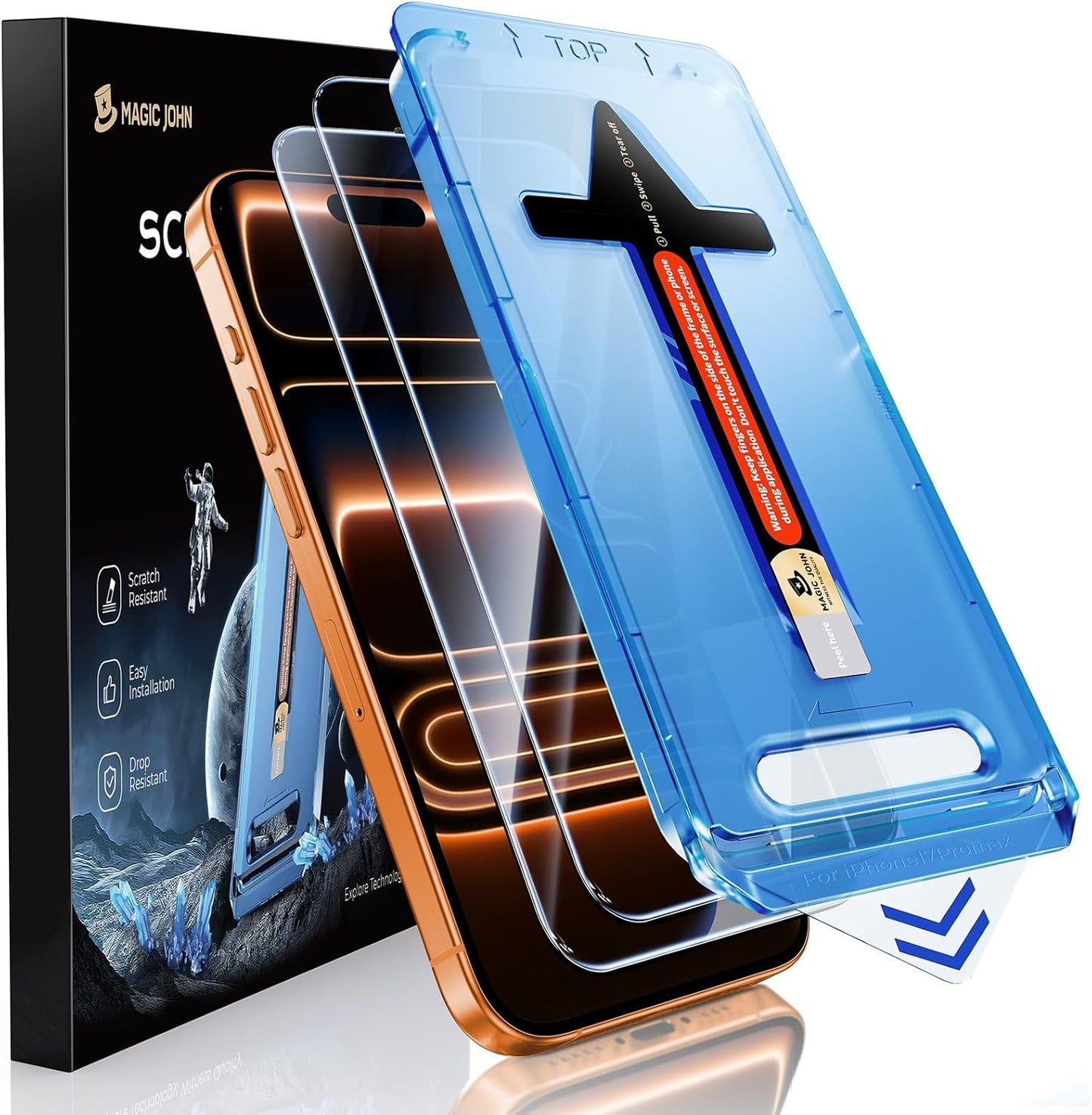 MAGIC_JOHN_2_Pack_for_iPhone_17_Pro_Max_6.9_inch_Tempered_Glass_Screen_Protector,_Auto_Dust-Elimination,_Bubble_Free,_HD_Clear,_Easy_Installation