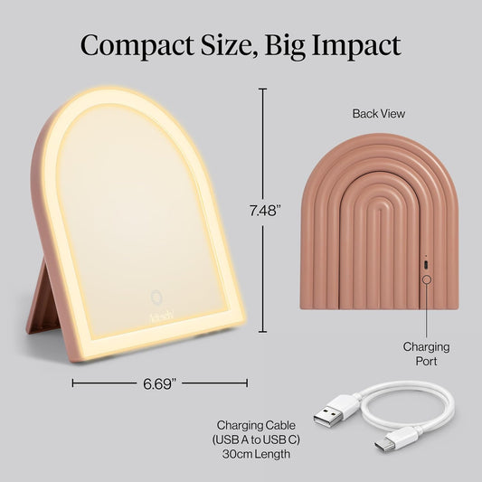 Kitsch_Arch_Desk_Vanity_Mirror_with_Lights,_LED_Makeup_Surface,_Touch_Sensor_Dimmable_Warm_Neutral_Cool_Glow,_Rechargeable_Desk_Mirror_with_Kickstand_for_Travel_-_Terracotta