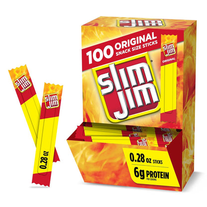 Slim_Jim_Smoked_Meat_Sticks,_Original_Flavor,_6g_Protein_Per_Serving,_Snack_Size,_Father's_Day_Bulk_Snack_Gifts,_0.28_oz._(100_Count)