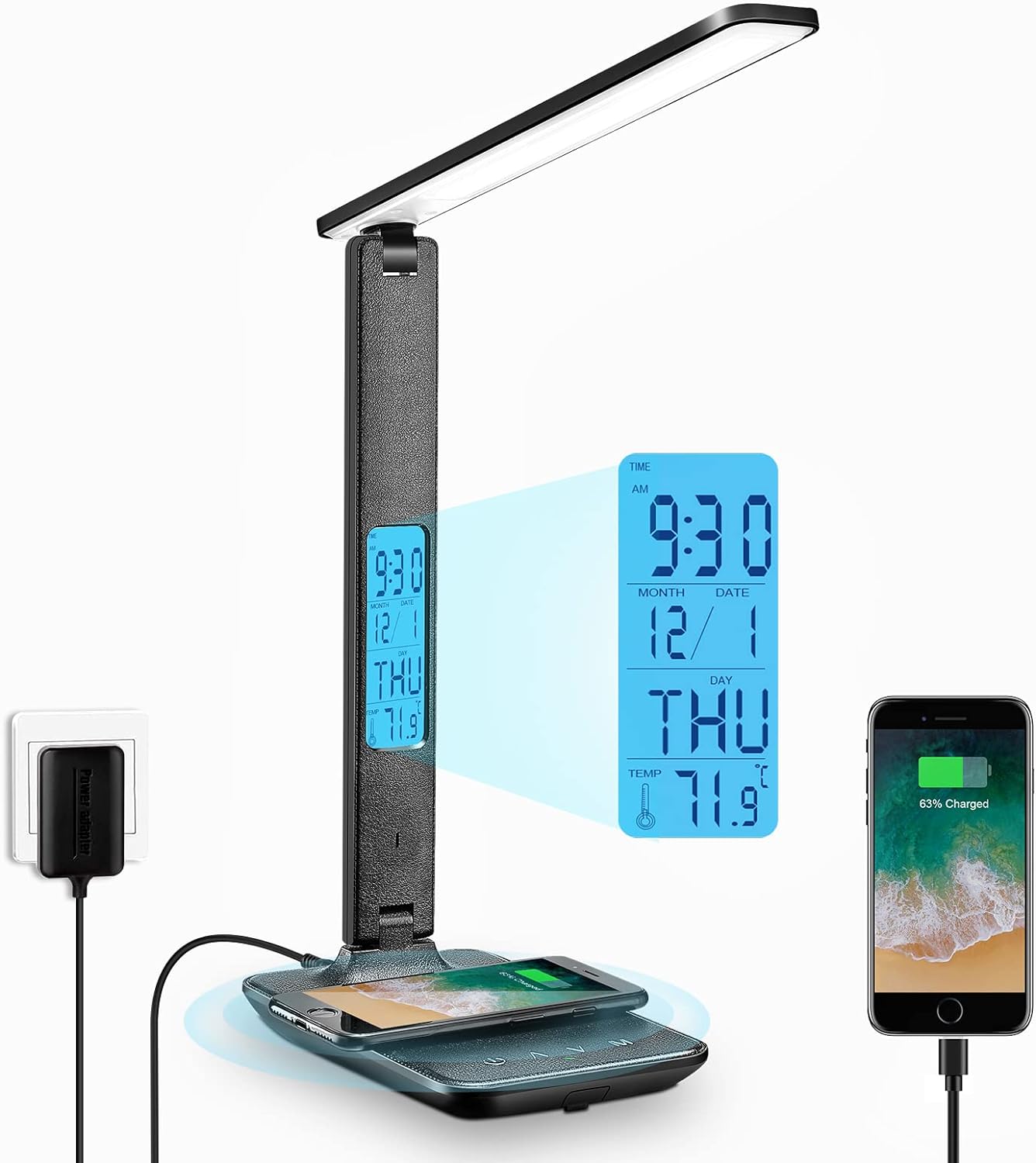 LAOPAO_Desk_Lamp_with_Wireless_Charger:_USB_Charging_Port,_Table_Lamp_with_Clock,_Desk_Lamps_for_Home_Office_College_Dorm_Room_Essentials