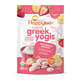 Happy Baby Organics Greek Yogis Freeze-Dried Yogurt and Fruit Snacks, Strawberry Banana, 1 Ounce (Pack of 1) packaging may vary