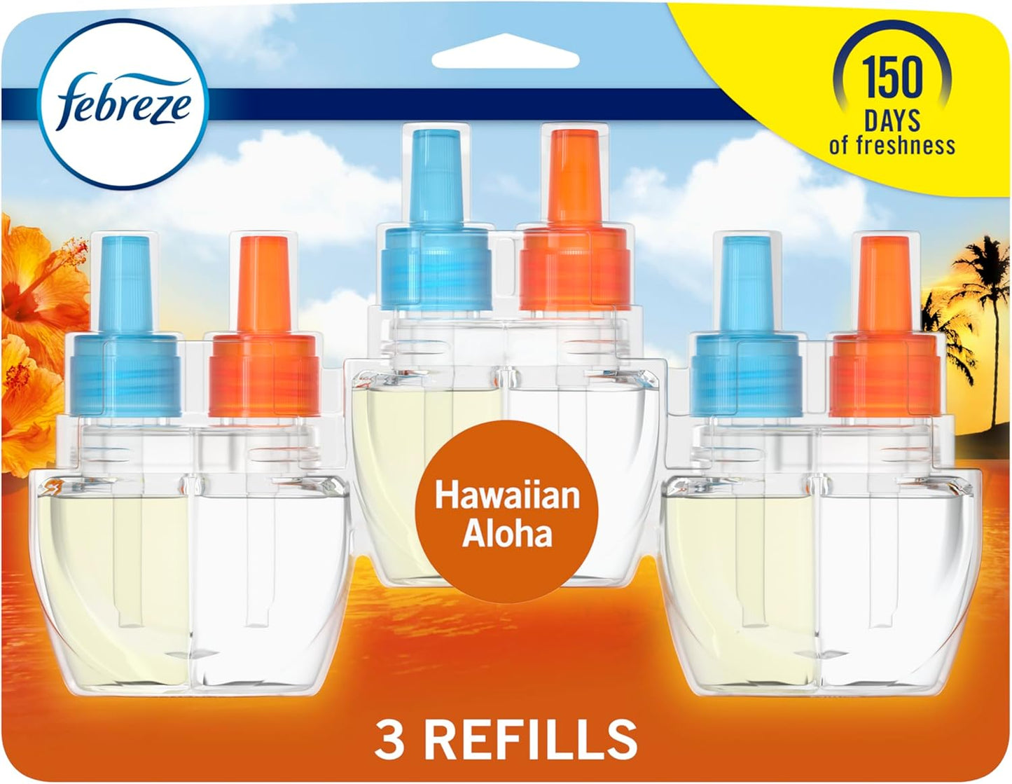 Febreze_Plug_In_Air_Freshener,_Odor-Fighting_Scented_Oil_Refill,_Air_Fresheners_for_Home_and_Bathroom_and_Kitchen,_Long_Lasting_for_Strong_Odors,_Hawaiian_Aloha_Scent,_0.87oz_Refills,_3_Count