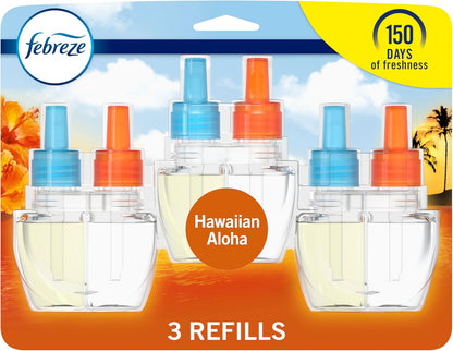 Febreze_Plug_In_Air_Freshener,_Odor-Fighting_Scented_Oil_Refill,_Air_Fresheners_for_Home_and_Bathroom_and_Kitchen,_Long_Lasting_for_Strong_Odors,_Hawaiian_Aloha_Scent,_0.87oz_Refills,_3_Count
