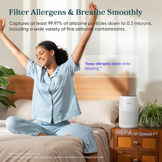 LEVOIT_Air_Purifiers_for_Bedroom_Home_Dorm,_AHAM_VERIFIDE,_3-in-1_Filter_Cleaner_With_Aroma_Pad,_Filters_Smoke,_Allergens,_Pet_Dander,_Odor,_Dust,_Office,_Desktop,_Core_Mini-P,_White