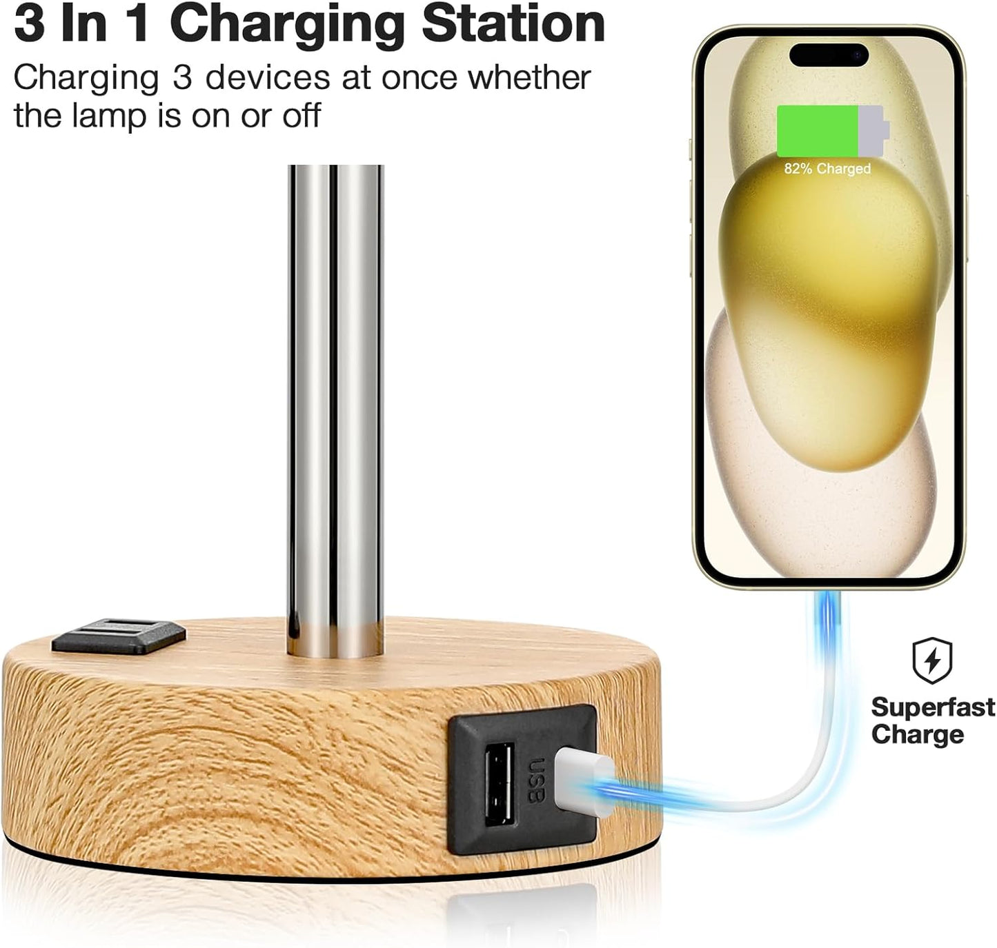 Bedside_Table_Lamp_for_Bedroom_-_3_Way_Dimmable_Touch_Lamp_USB_C_Charging_Ports_and_AC_Outlet,_Small_Lamp_Wood_Base_Round_Flaxen_Fabric_Shade_for_Living_Room,_Desk,_LED_Bulb_Included