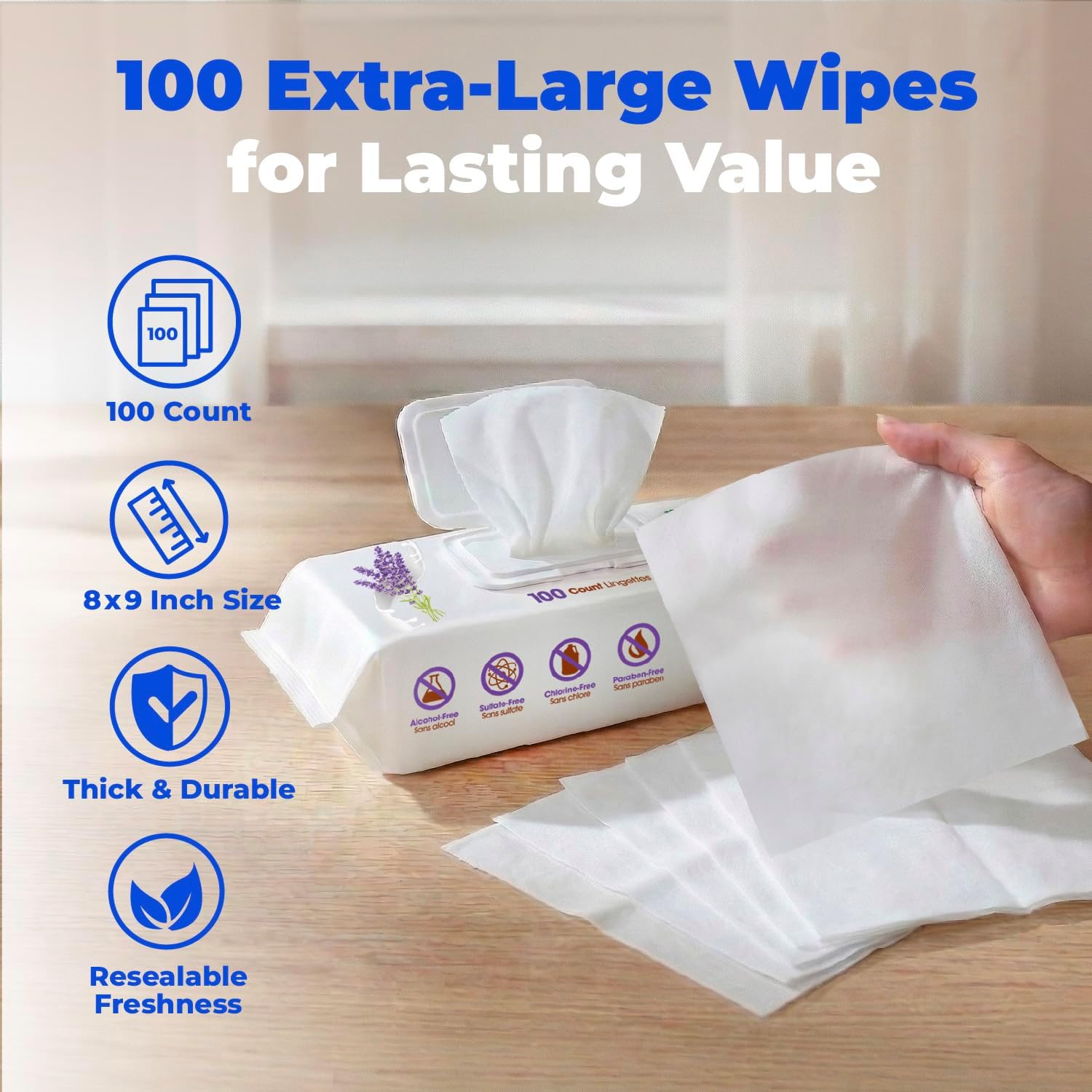 Best_Pet_Supplies_8"_x_9"_Large_Dog_Wipes_-_Cleaning_and_Deodorizing_for_Paws_and_Coat_-_Gentle_Formula_with_Lavender_Vitamin_E_for_Puppies_and_Cats_-_100_Count