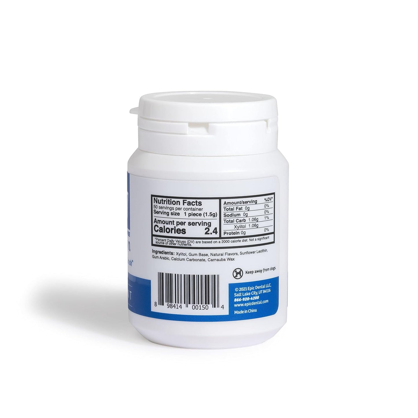 Epic_100%_Xylitol_Peppermint_Chewing_Gum_-_Sugar_Free,_Aspartame_Free_Dental_Gum_-_Supports_Oral_Health_&_Fresh_Breath_-_50_Pieces
