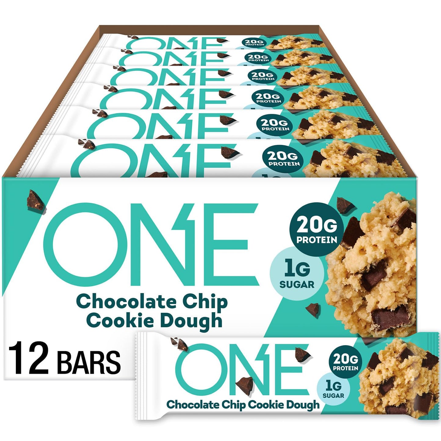 ONE_Protein_Bars,_Chocolate_Chip_Cookie_Dough,_Gluten_Free_with_20g_Protein_and_1g_Sugar,_Pantry_Staples,_2.12_oz_(12_Count)