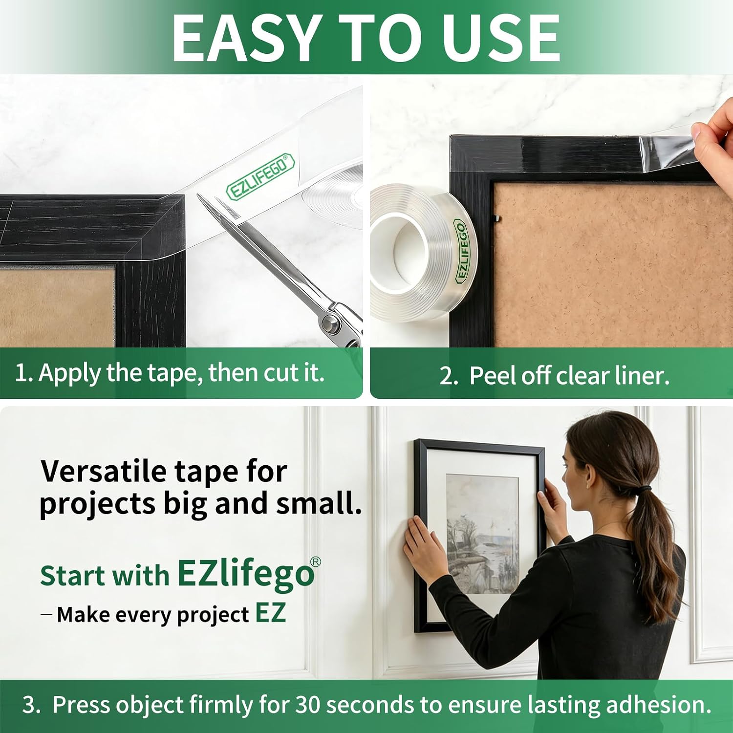 EZlifego_Double_Sided_Tape_Heavy_Duty(Extra_Large_16.5FT),_Nano_Adhesive_Mounting_Tape_Wall_Decor,Sticky_Picture_Hanging_Adhesive_Strips_Poster_Tape