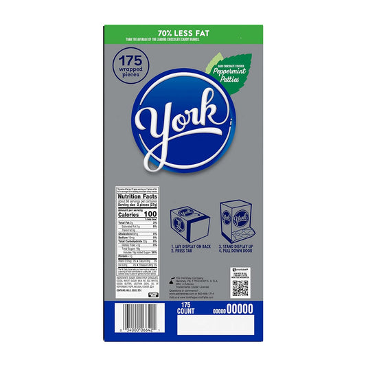 YORK_Dark_Chocolate_Peppermint_Patties,_Candy_Bulk_Box,_84_oz_(175_Pieces)