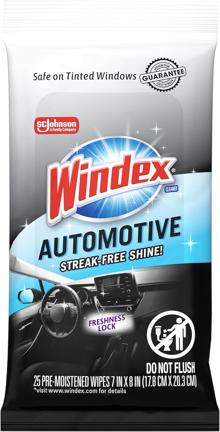 Windex_Auto_Wipes_for_Car_Windows,_Mirrors_and_Screens,_Pre-Moistened_Car_Cleaner_Wipes_for_Quick_Streak-Free_Shine,_Guaranteed_Safe_for_Tinted_Windows_and_Electronics,_25_count_(Pack_of_1)